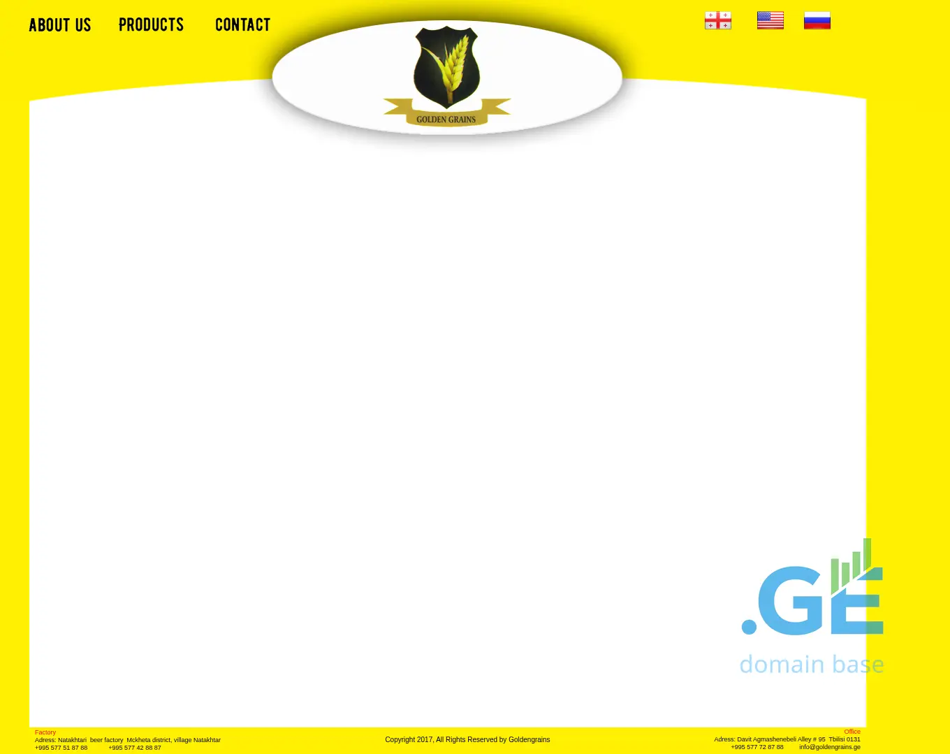 Screenshot of the site goldengrains.ge