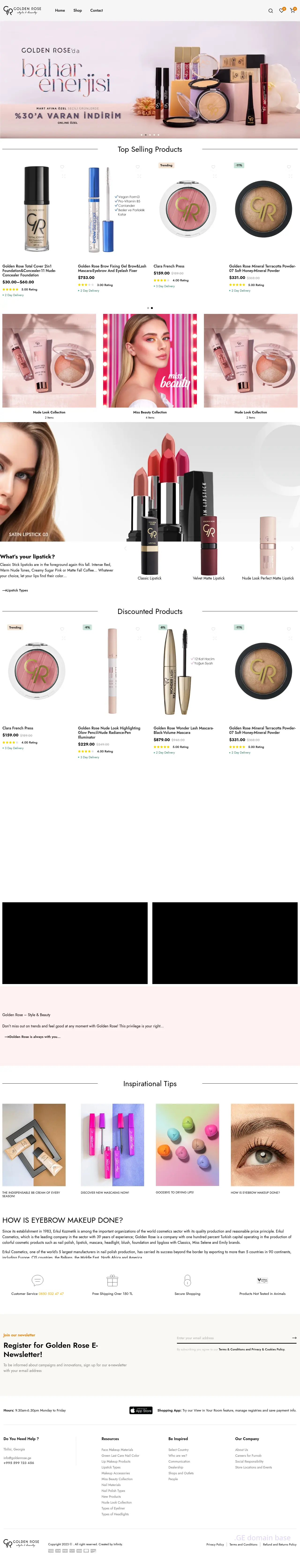 Screenshot of the site goldenrose.ge