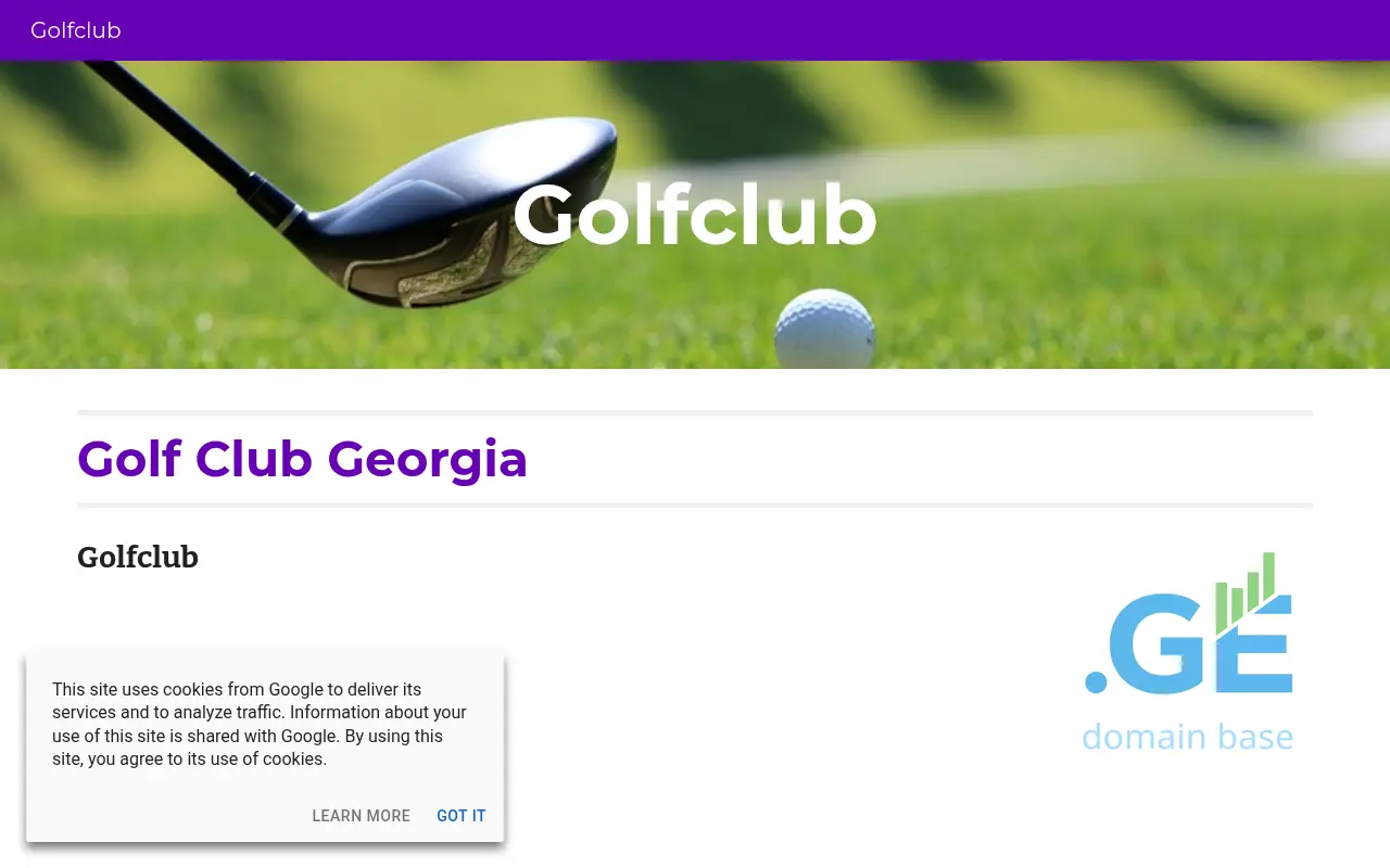 Screenshot of the site golfclub.ge
