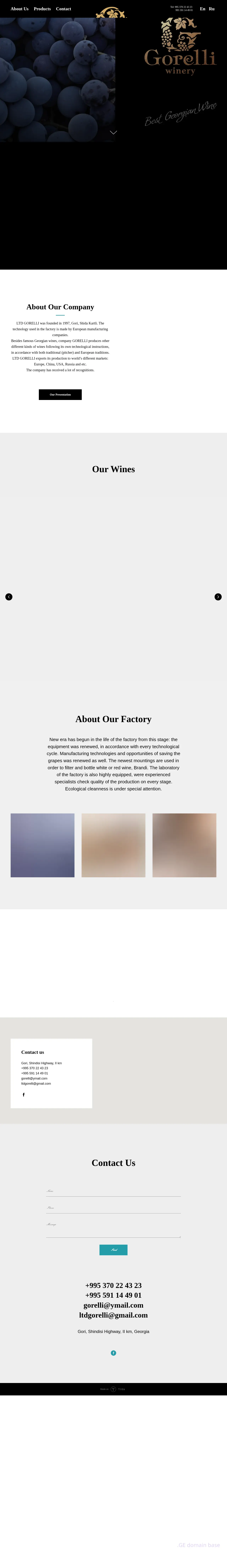 Screenshot of the site gorelli.ge