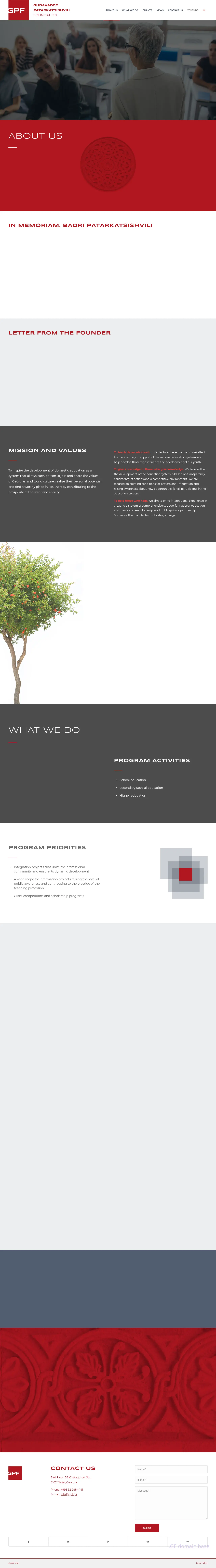 Screenshot of the site gpf.ge