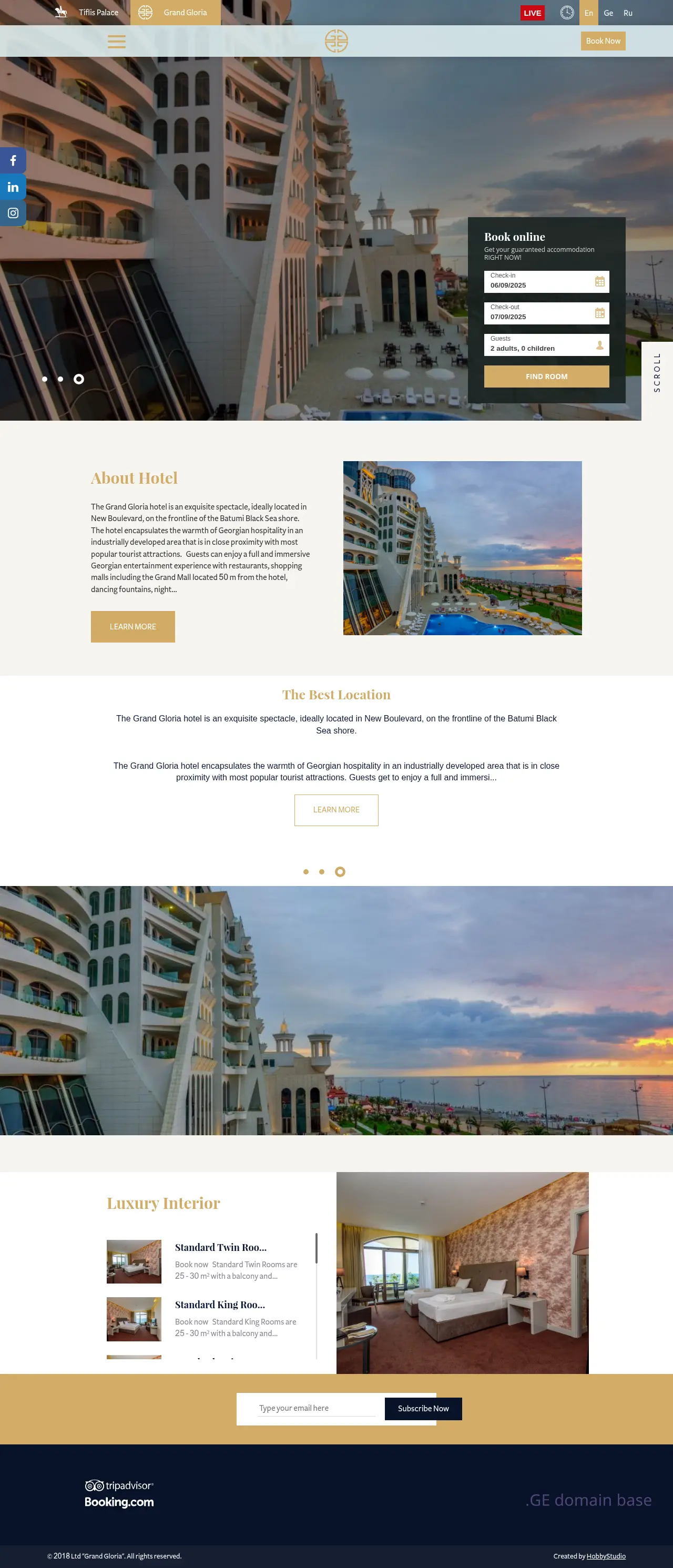 Screenshot of the site grandgloria.ge