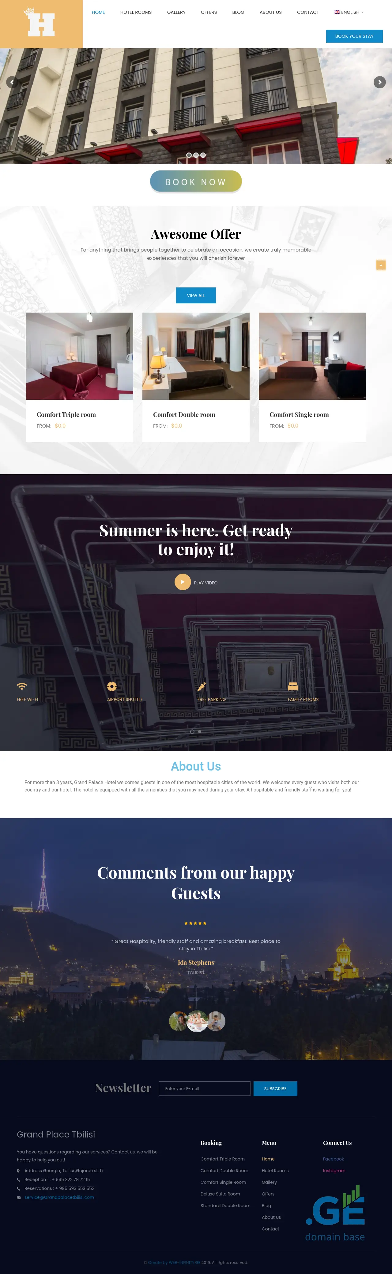 Screenshot of the site grandpalacetbilisi.ge