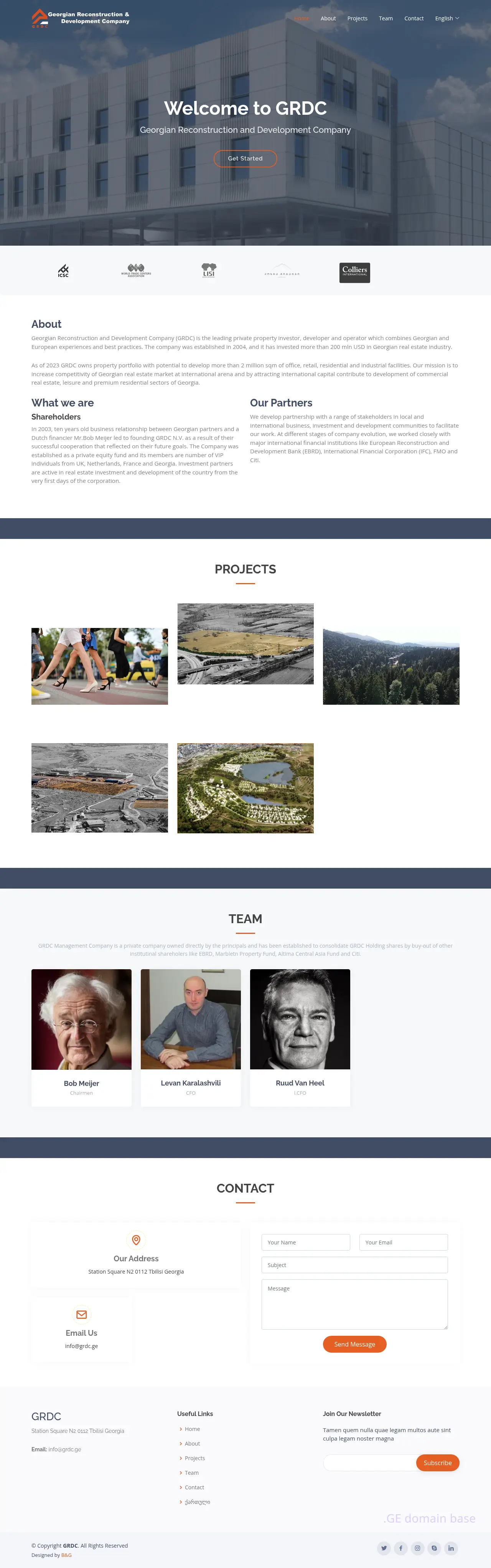 Screenshot of the site grdc.ge