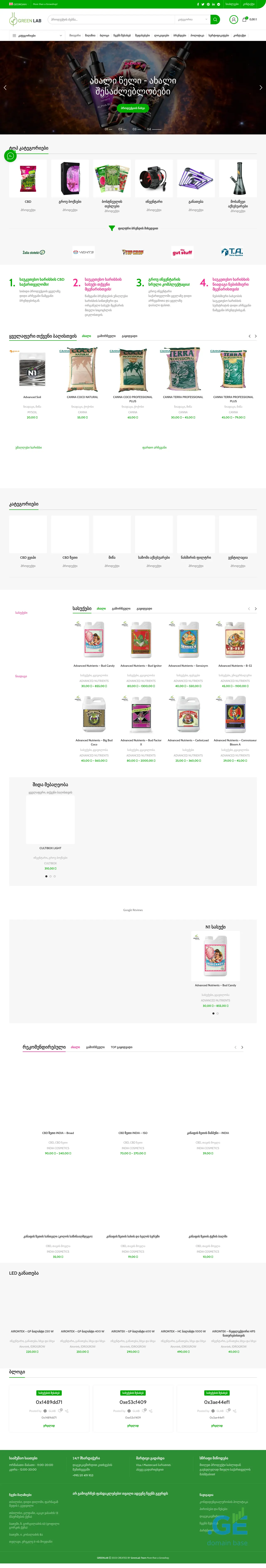 Screenshot of the site greenlab.ge