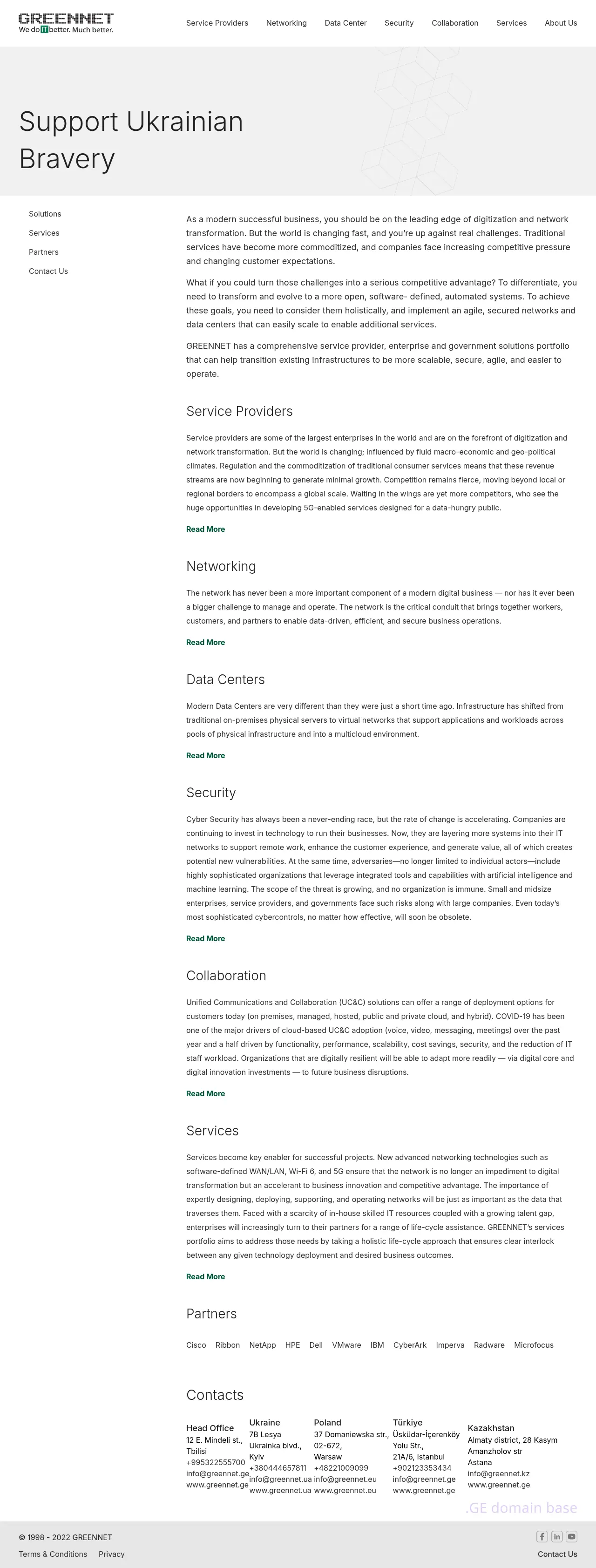 Screenshot of the site greennet.ge