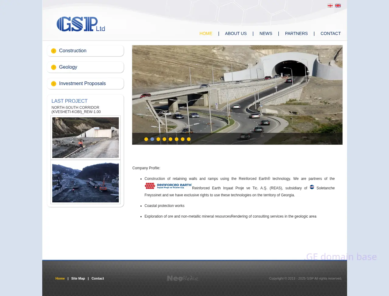 Screenshot of the site gspltd.ge