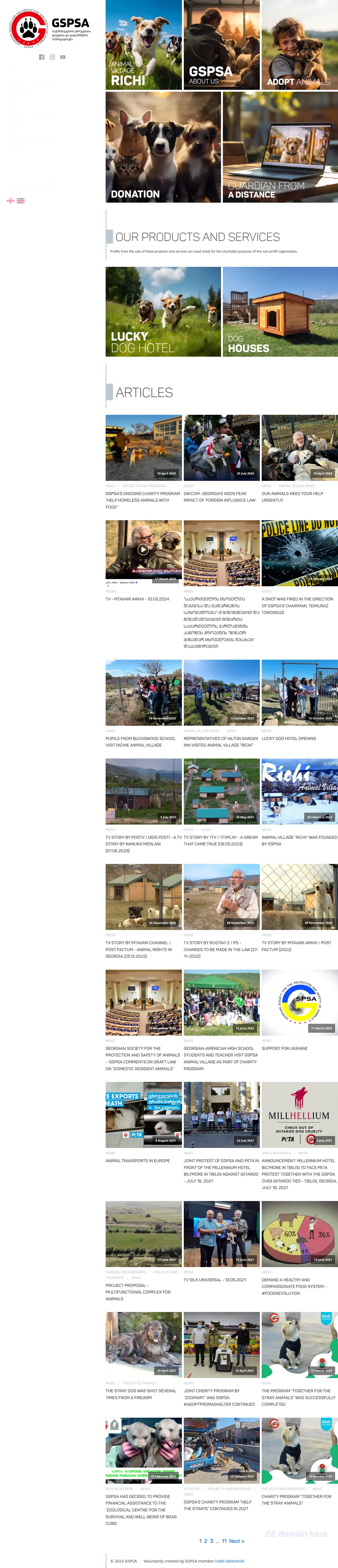 Screenshot of the site gspsa.org.ge
