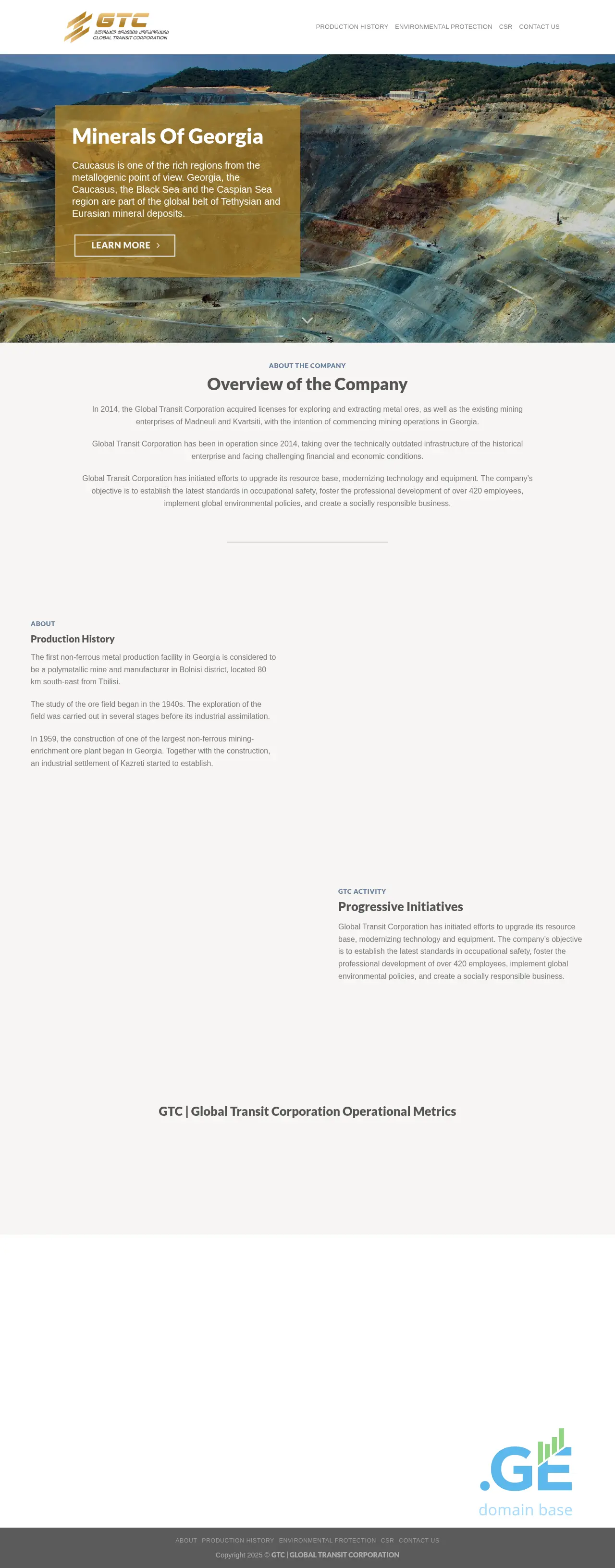 Screenshot of the site gtc.com.ge