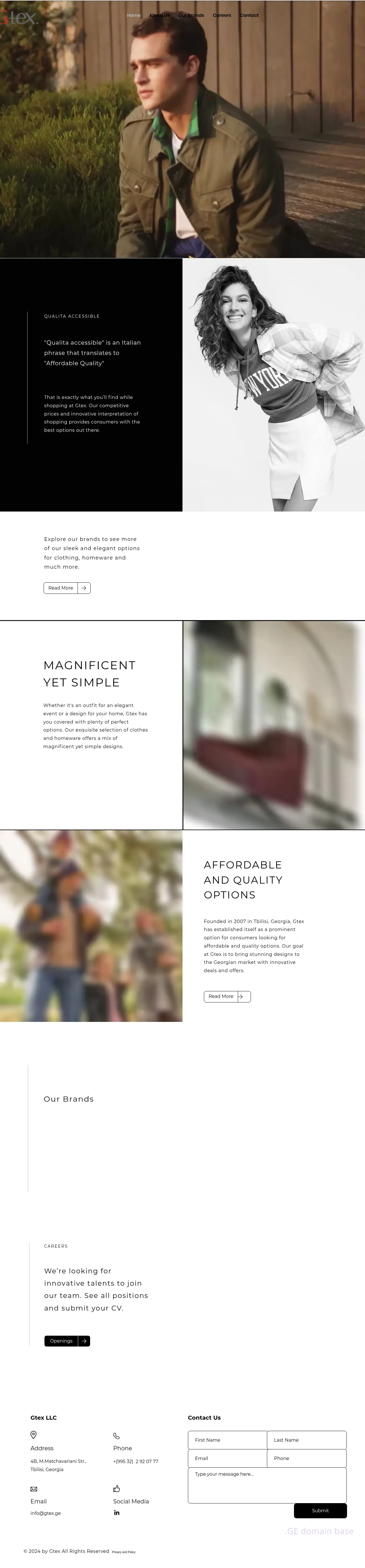 Screenshot of the site gtex.ge