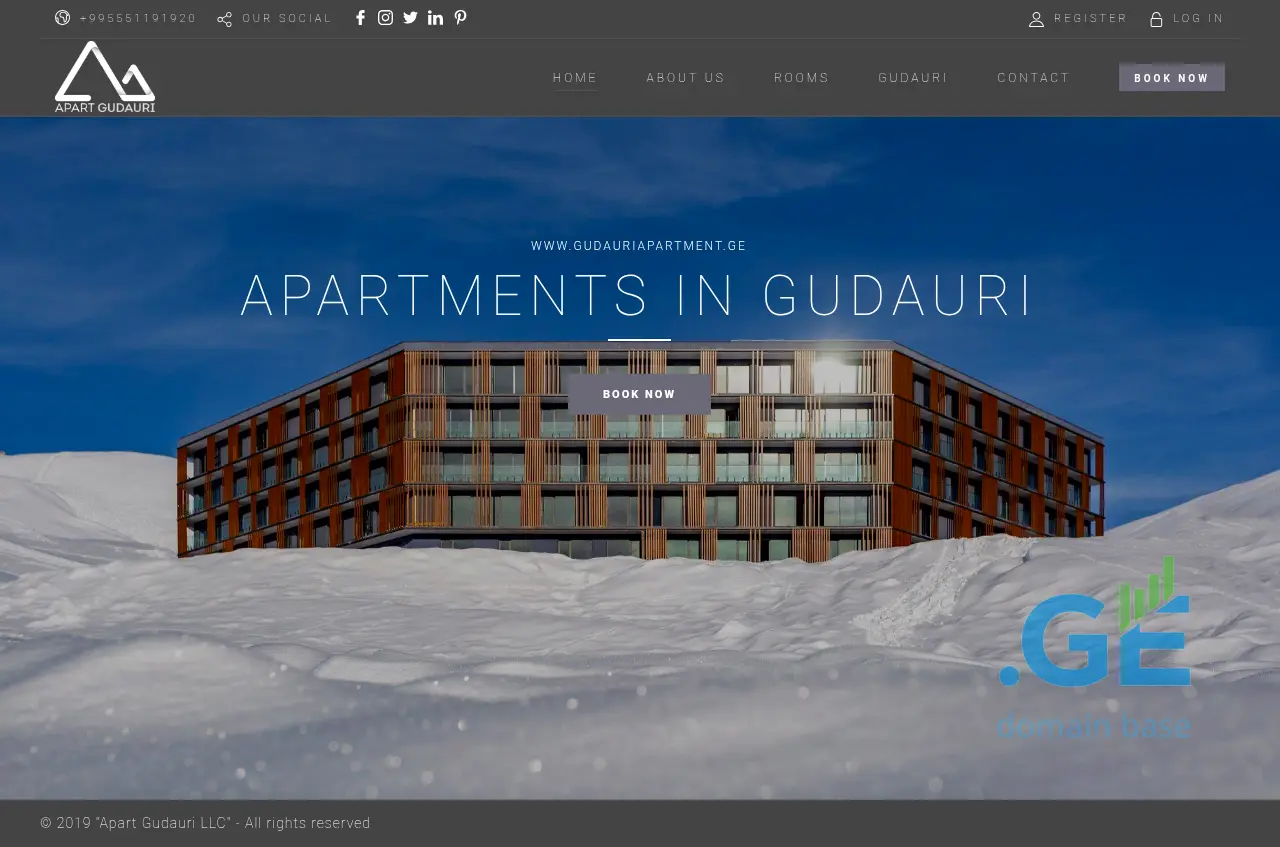Screenshot of the site gudauriapartment.ge