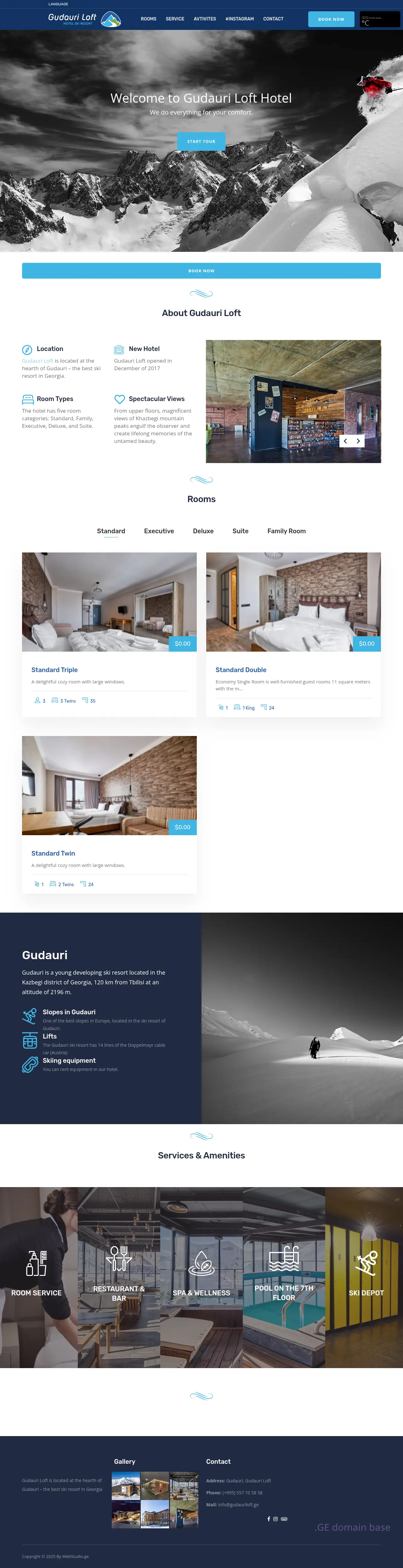 Screenshot of the site gudauriloft.ge