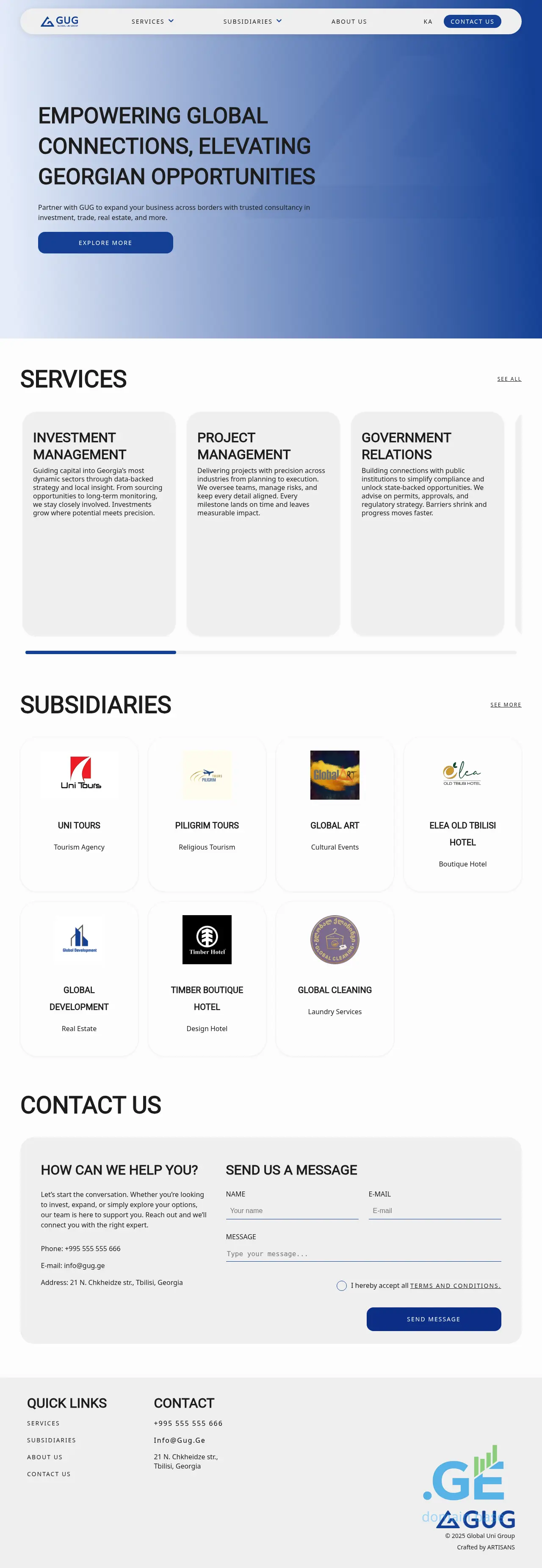 Screenshot of the site gug.ge