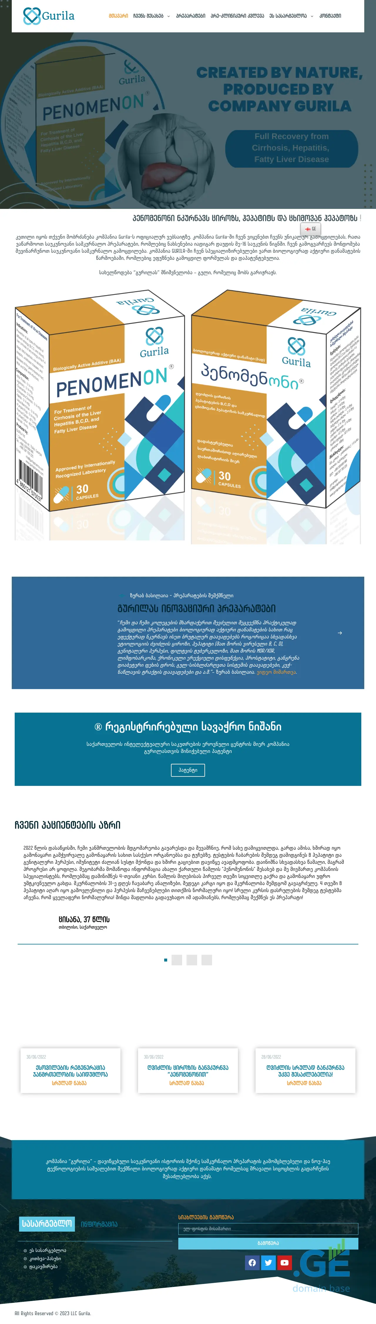 Screenshot of the site gurila.ge