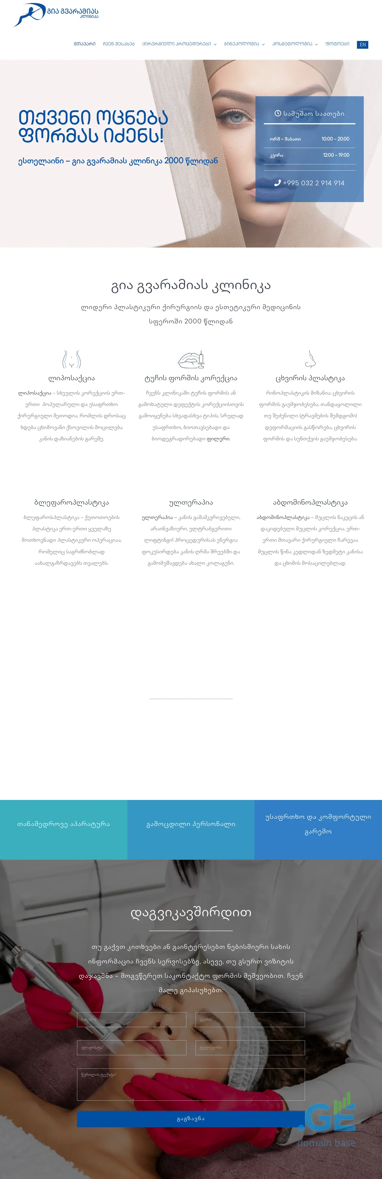 Screenshot of the site gvaramia.ge
