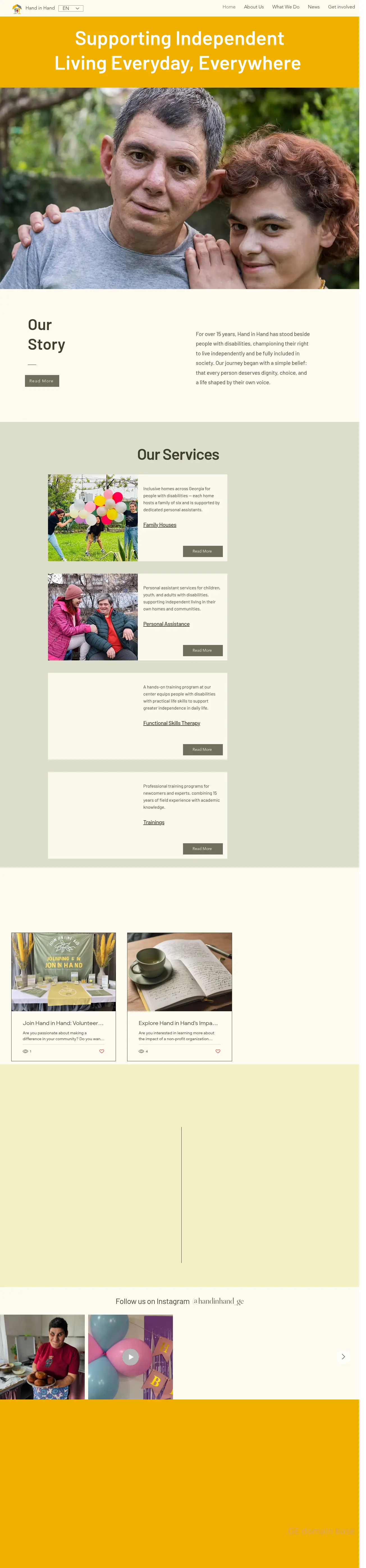 Screenshot of the site handinhand.ge