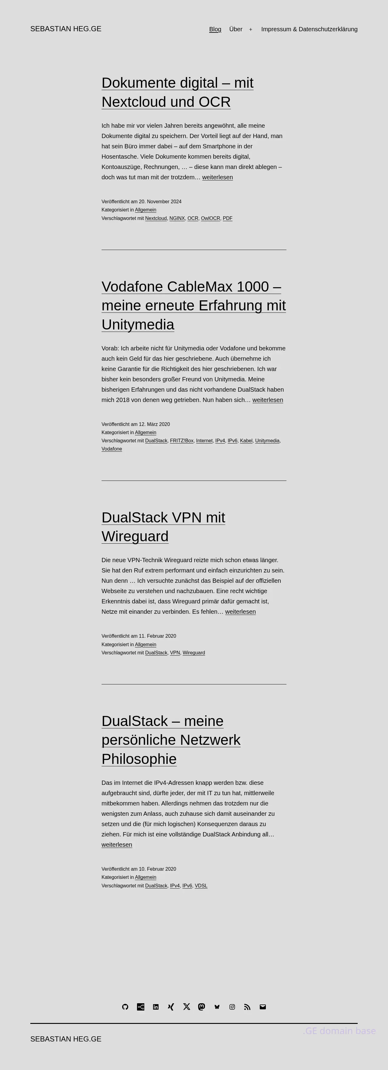 Screenshot of the site heg.ge