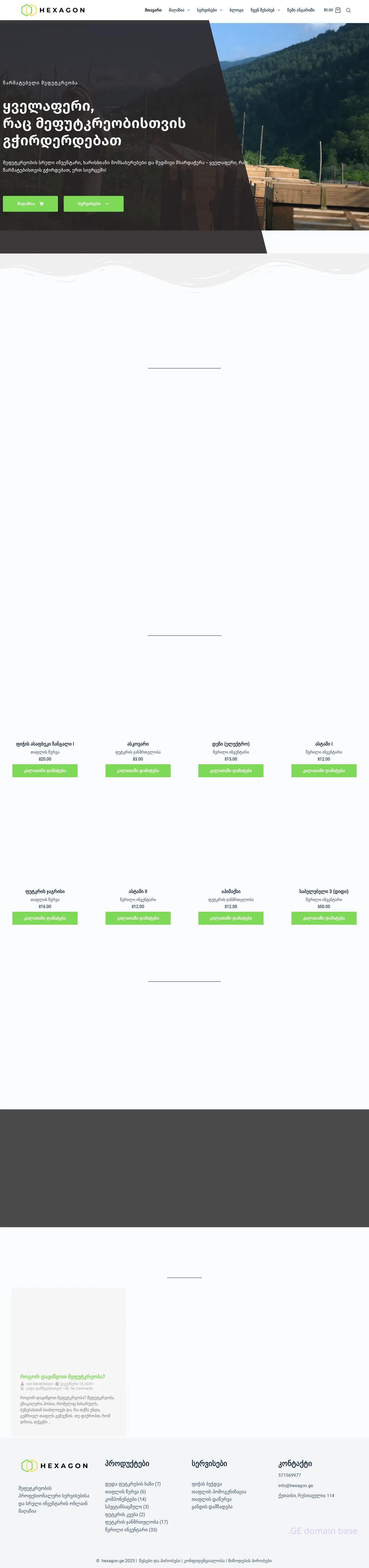 Screenshot of the site hexagon.ge