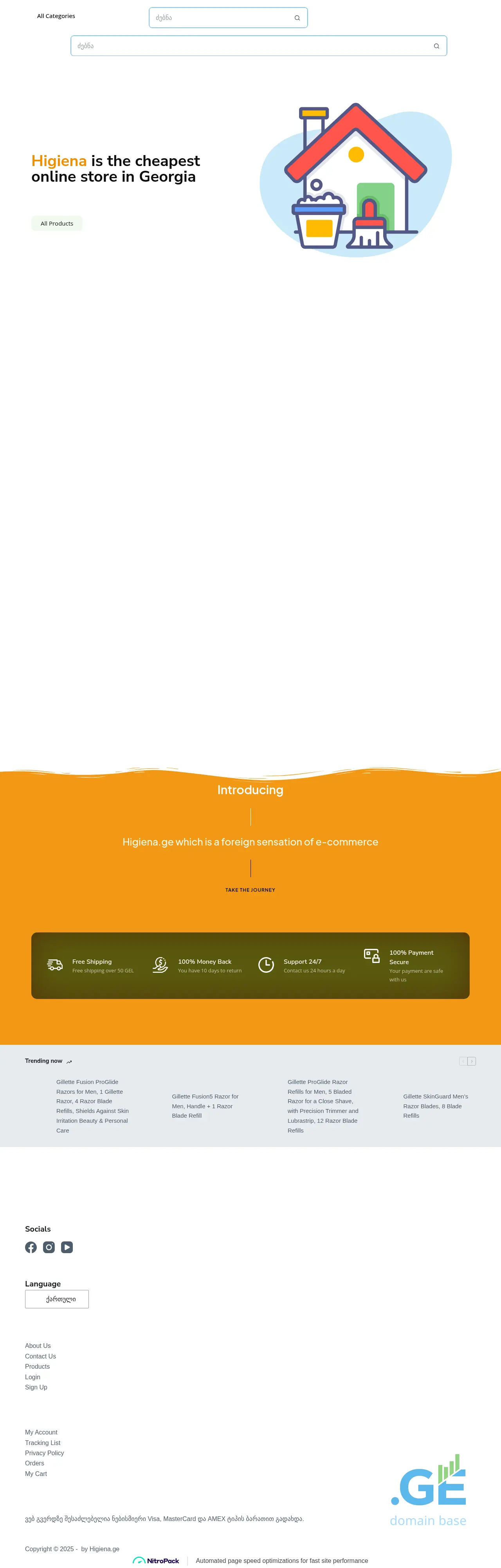 Screenshot of the site higiena.ge