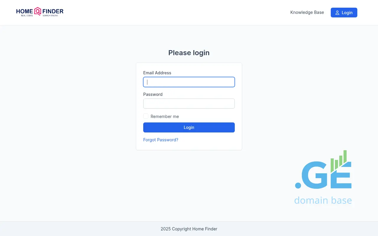 Screenshot of the site homefinder.ge