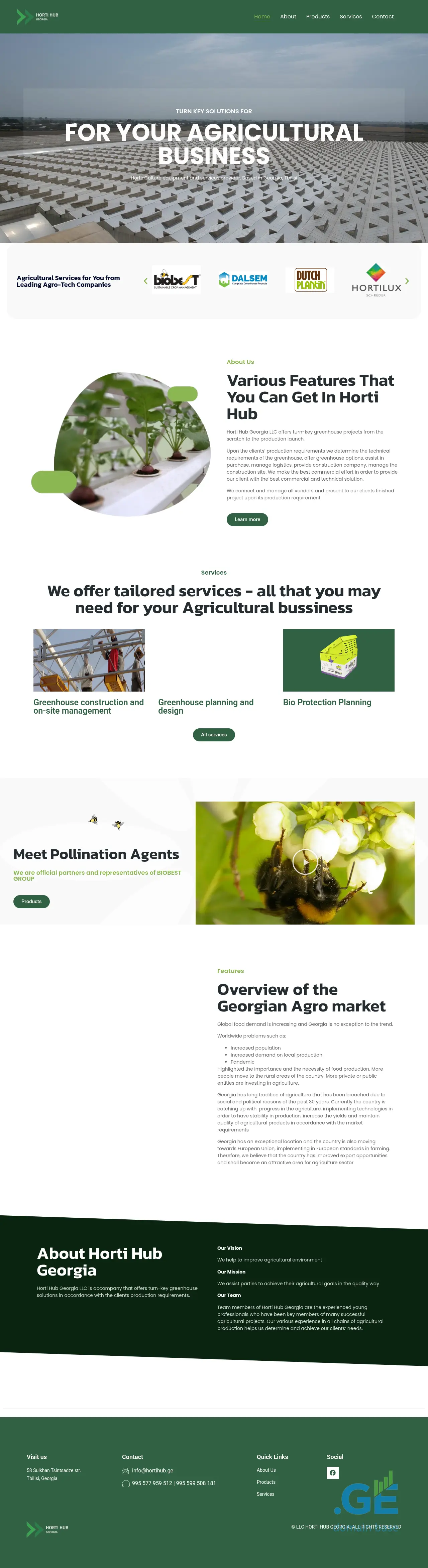 Screenshot of the site hortihub.ge