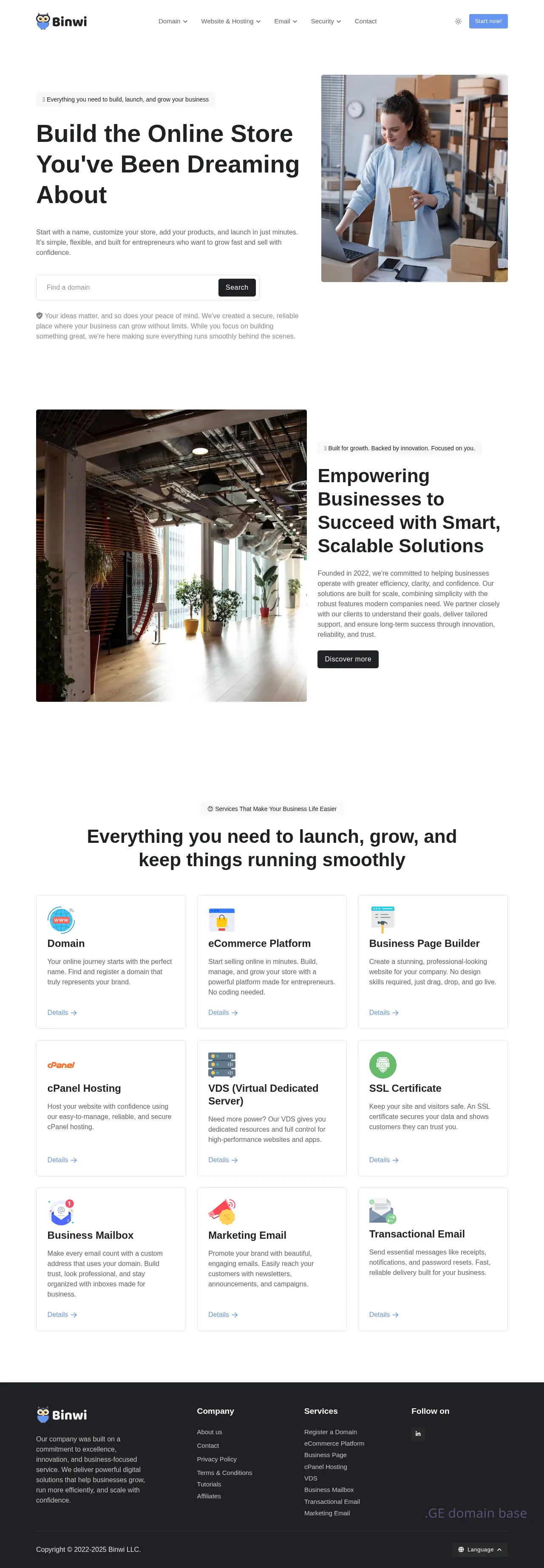 Screenshot of the site hostbox.ge