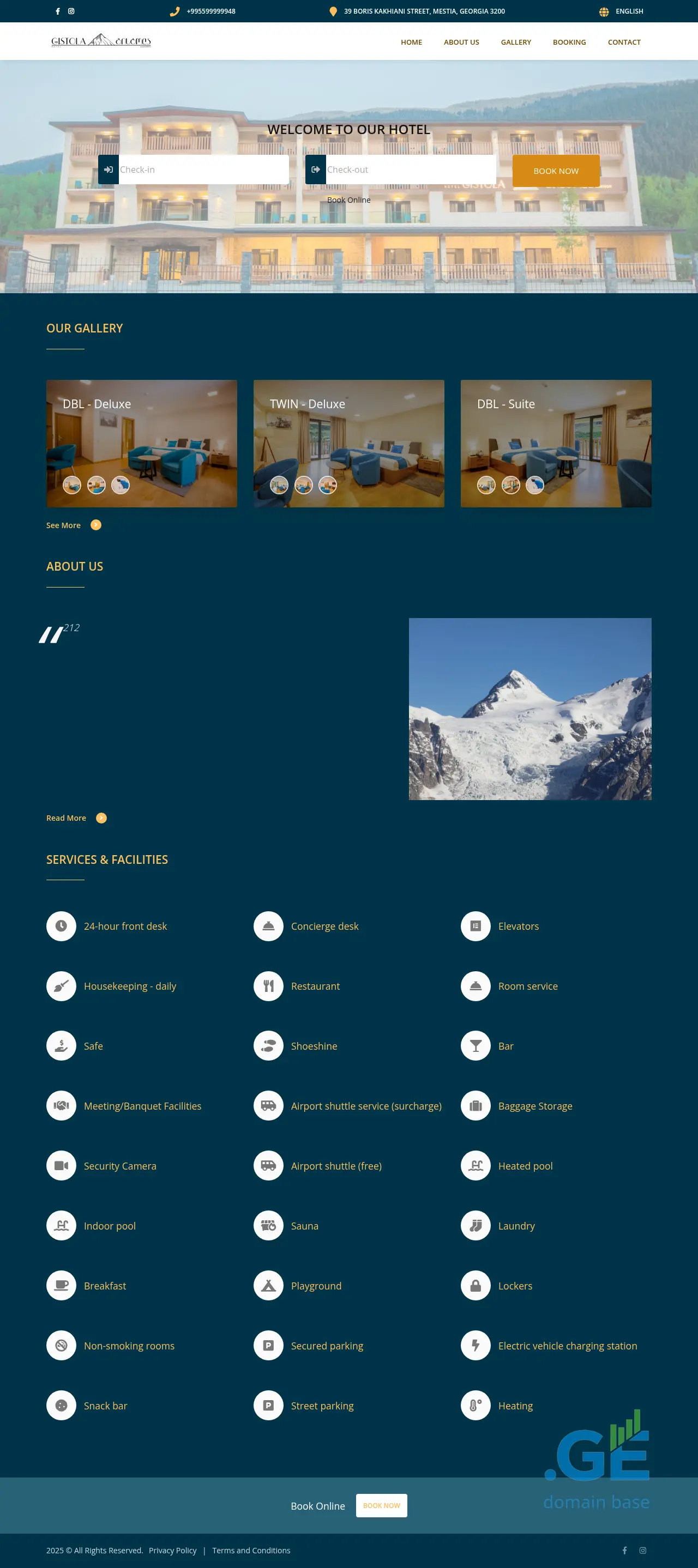 Screenshot of the site hotel-gistola.ge