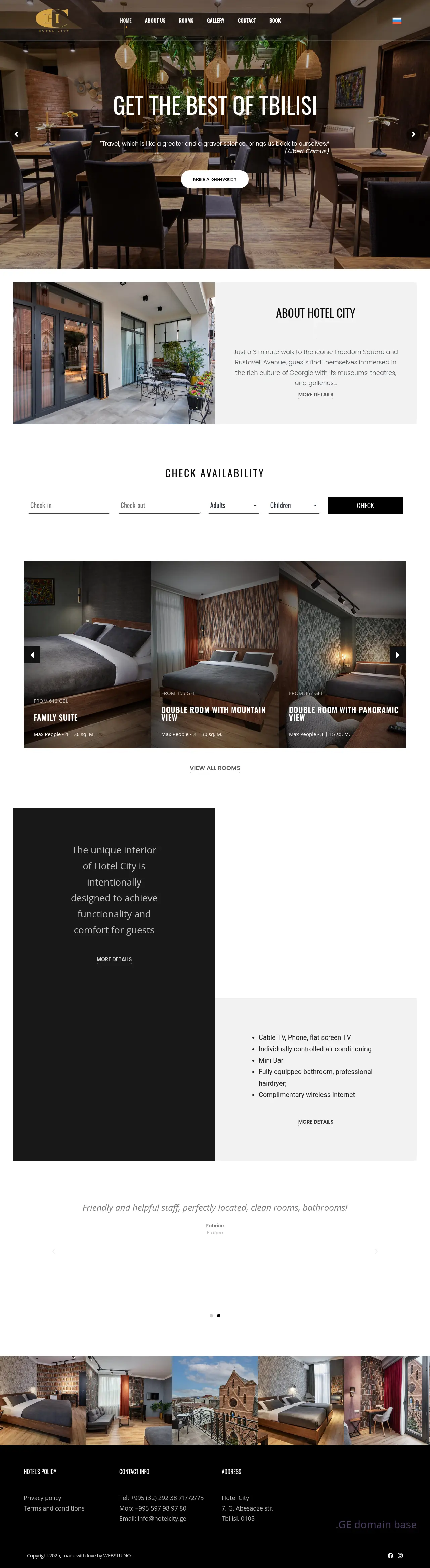 Screenshot of the site hotelcity.ge