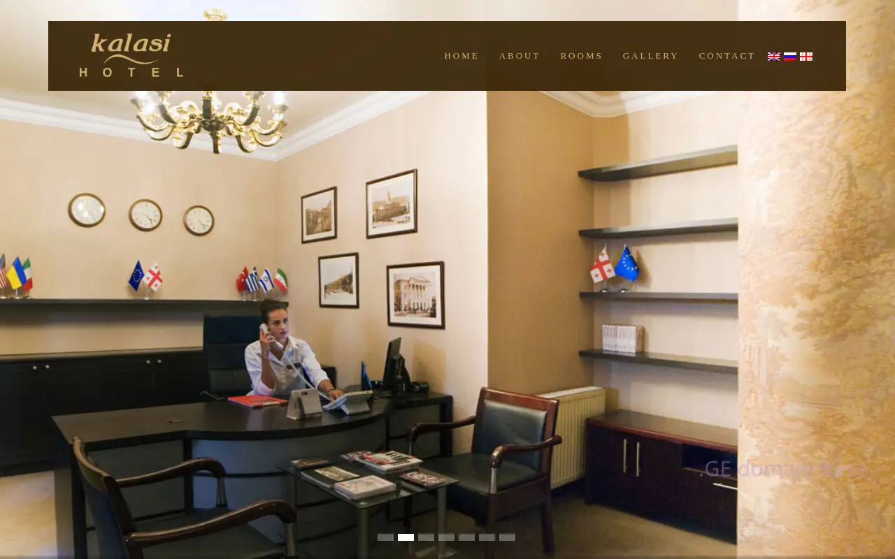 Screenshot of the site hotelkalasi.ge