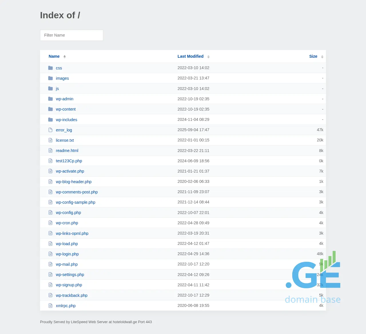 Screenshot of the site hoteloldwall.ge