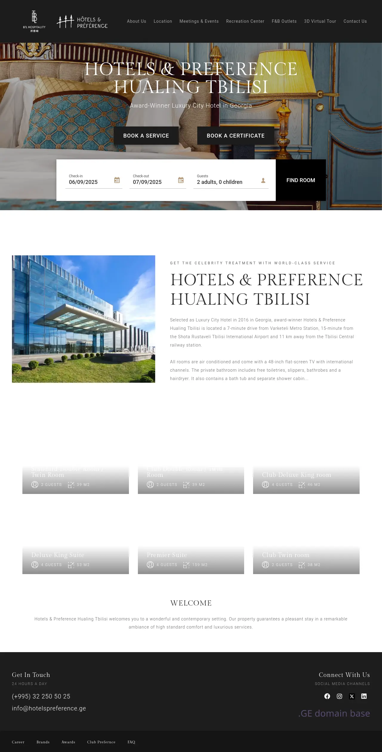 Screenshot of the site hotelspreference.ge