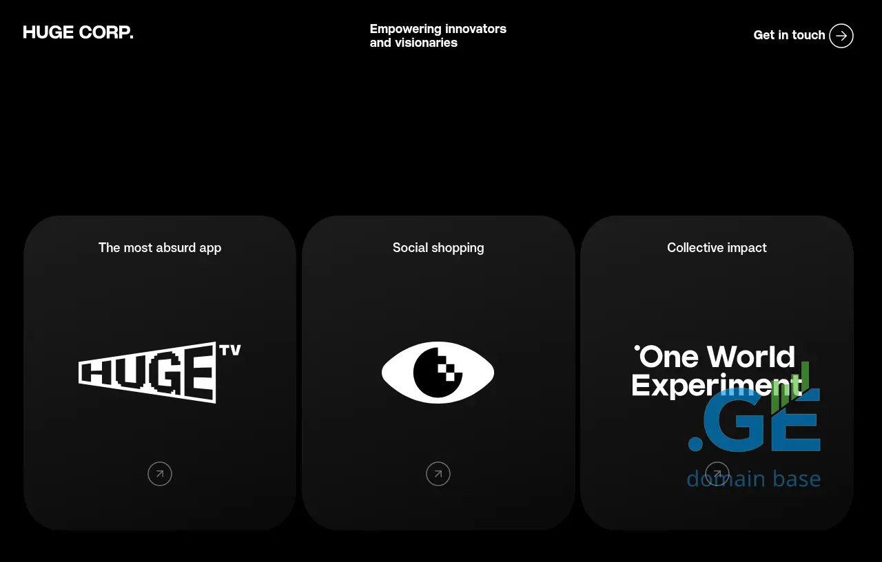Screenshot of the site hu.ge