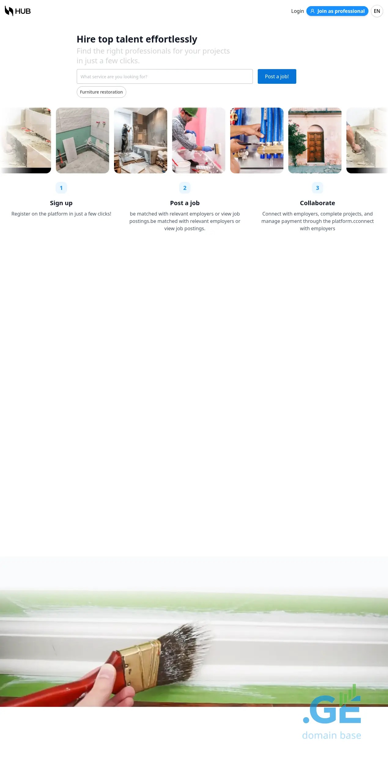 Screenshot of the site hub.ge