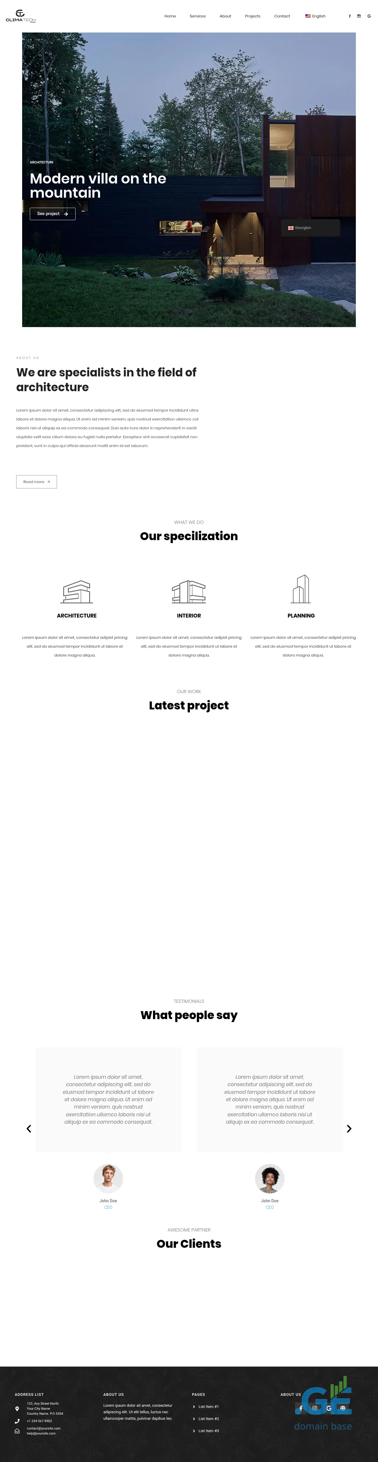Screenshot of the site hvac.com.ge