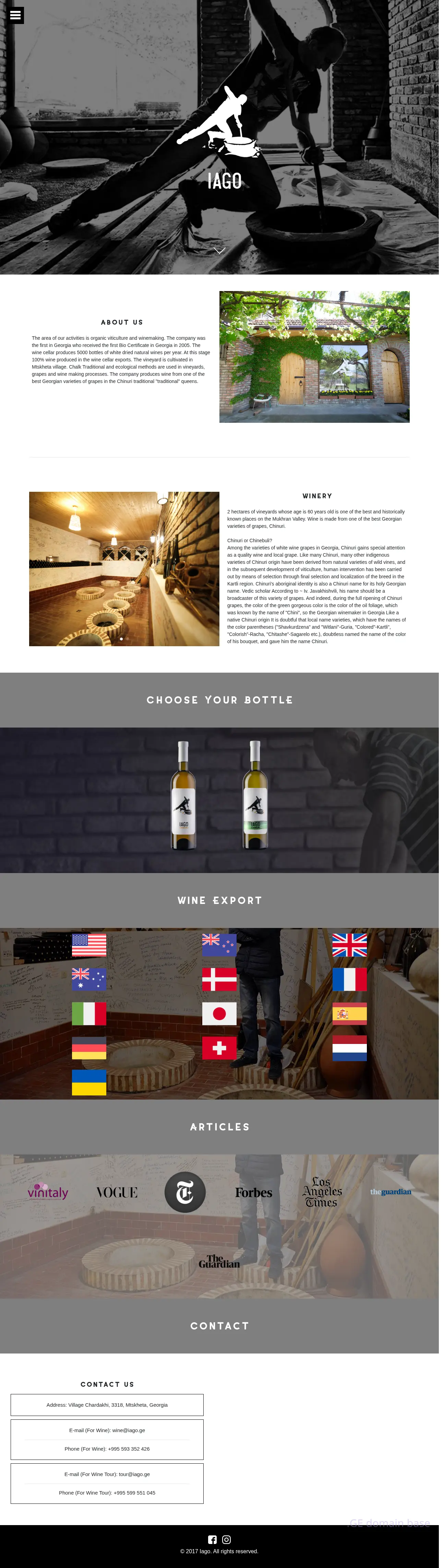Screenshot of the site iago.ge