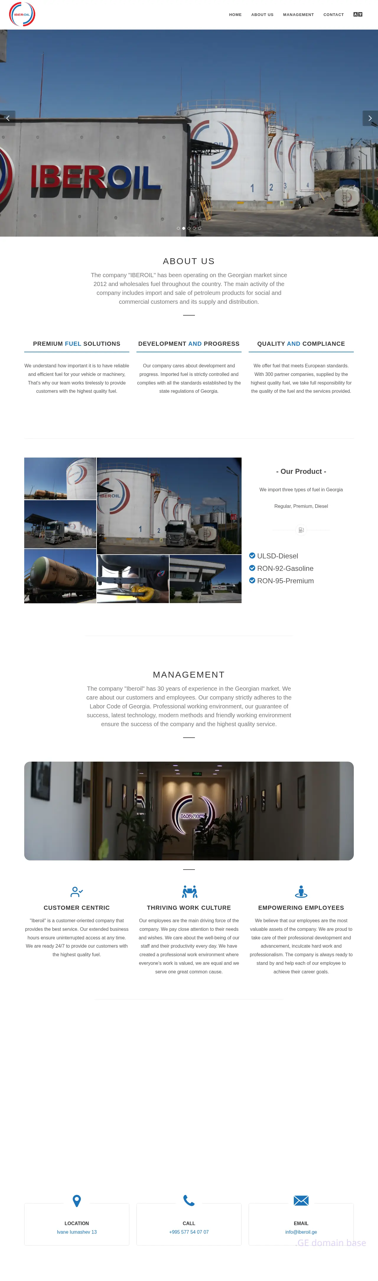 Screenshot of the site iberoil.ge
