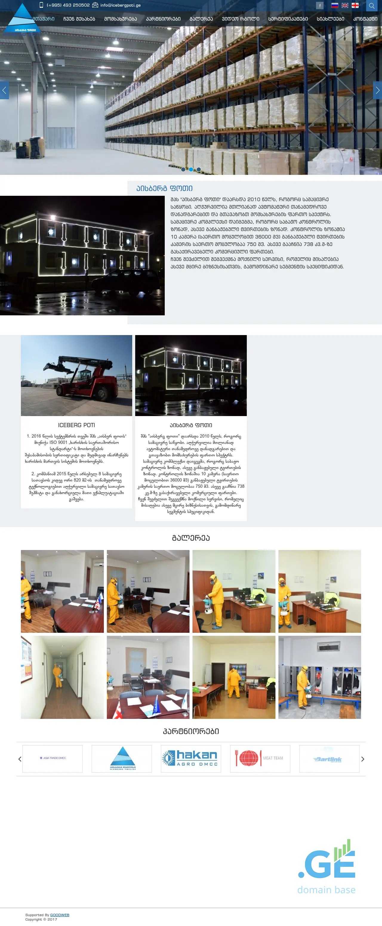 Screenshot of the site icebergpoti.ge