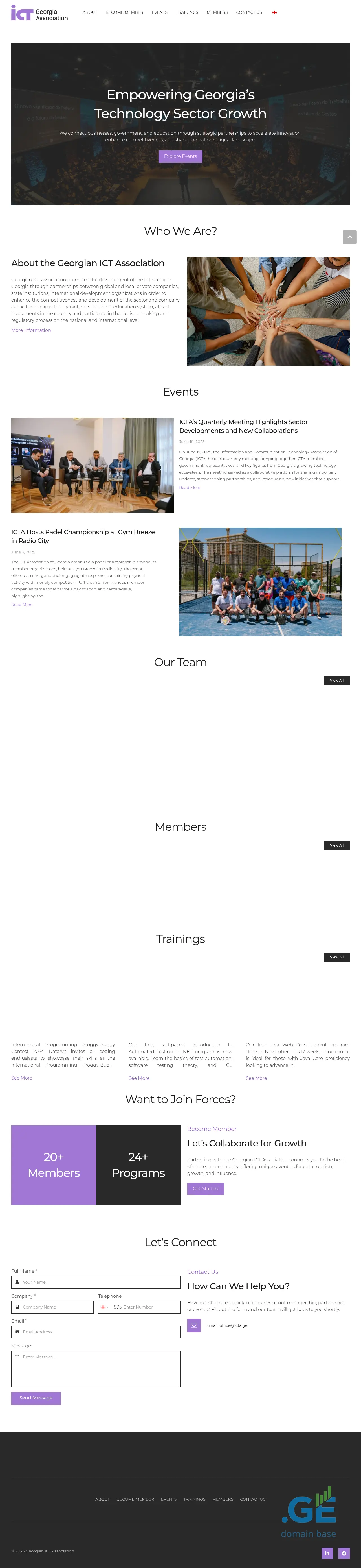 Screenshot of the site icta.ge