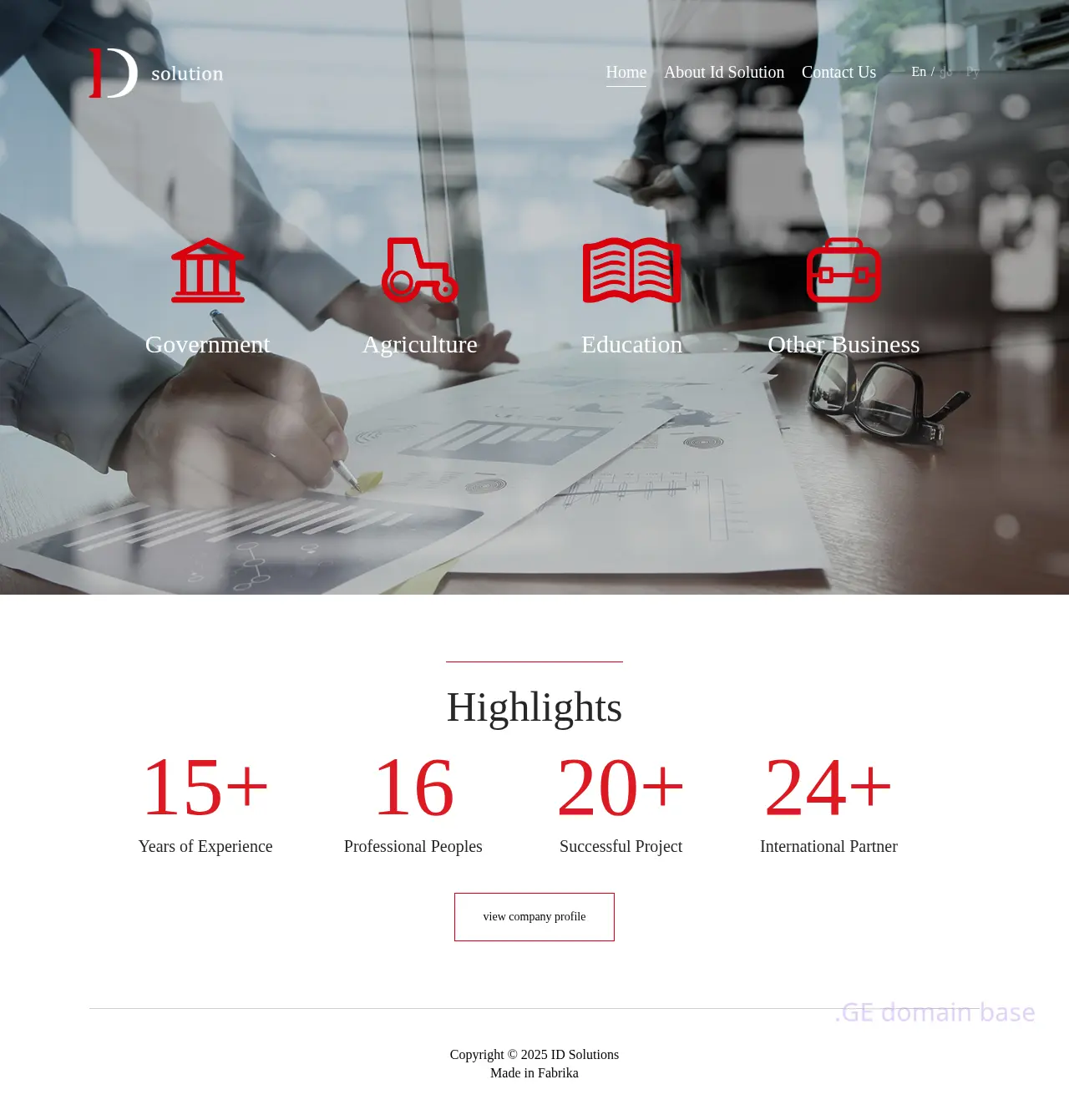 Screenshot of the site idsolution.ge