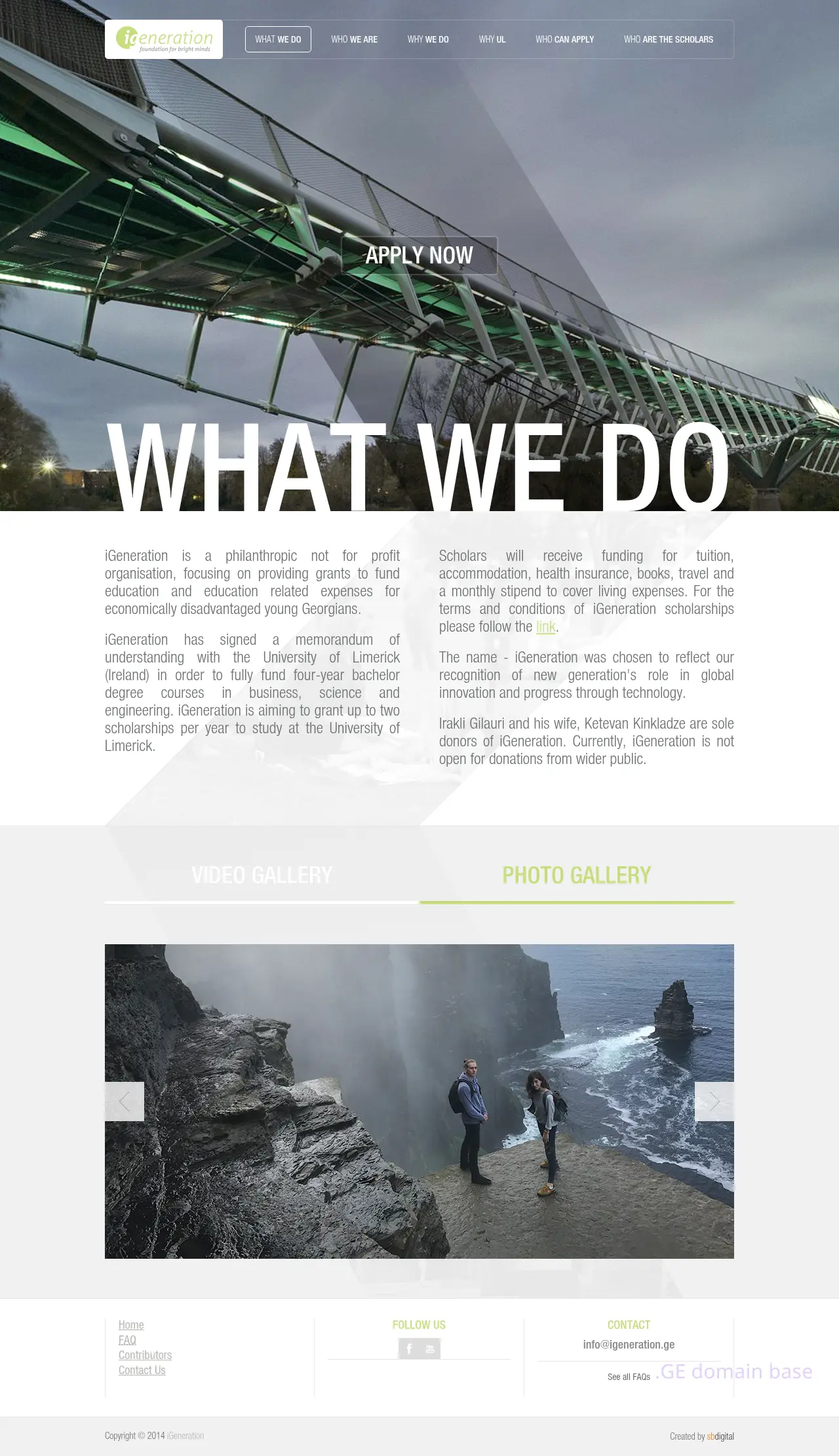 Screenshot of the site igeneration.ge