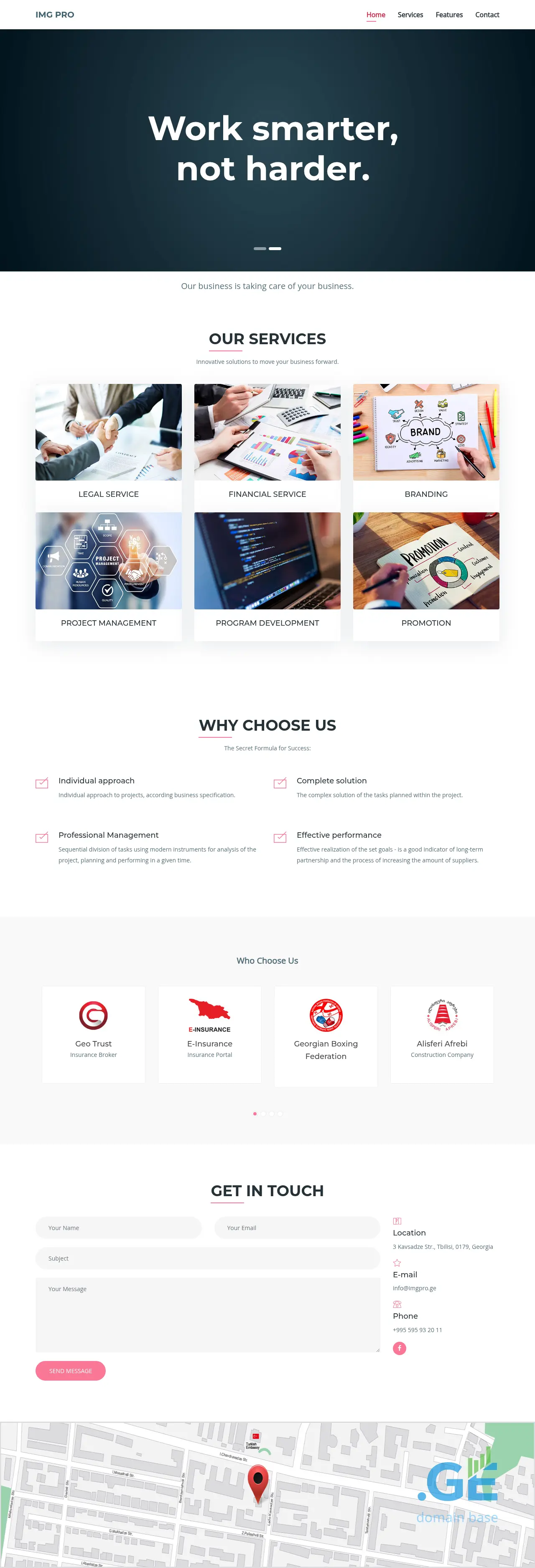 Screenshot of the site imgpro.ge