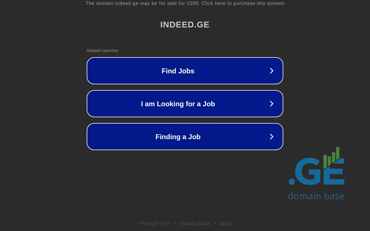 Screenshot of the site indeed.ge