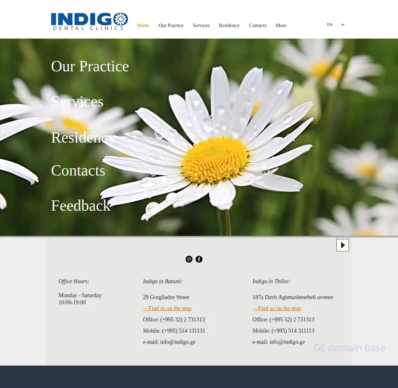 Screenshot of the site indigo.ge