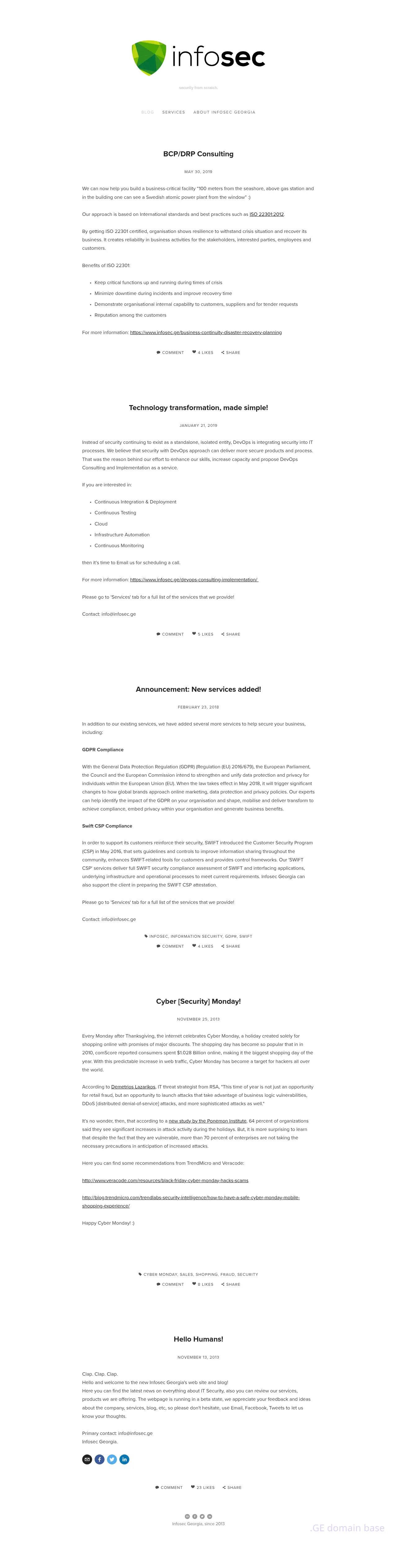 Screenshot of the site infosec.ge