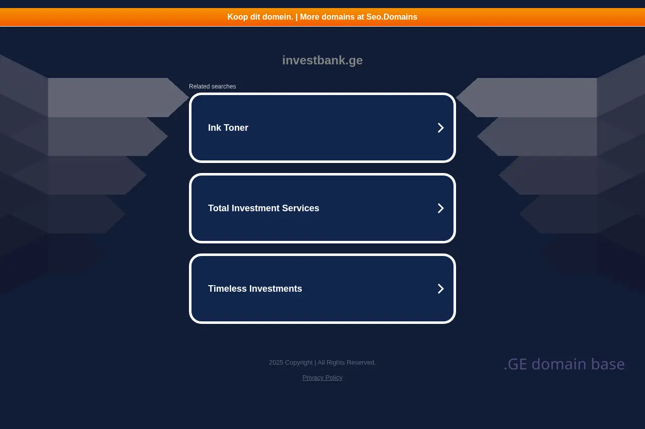 Screenshot of the site investbank.ge