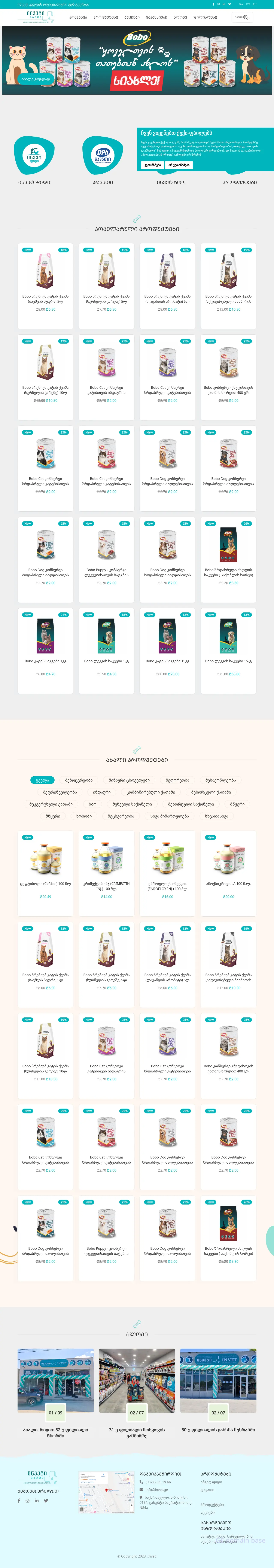 Screenshot of the site invet.ge