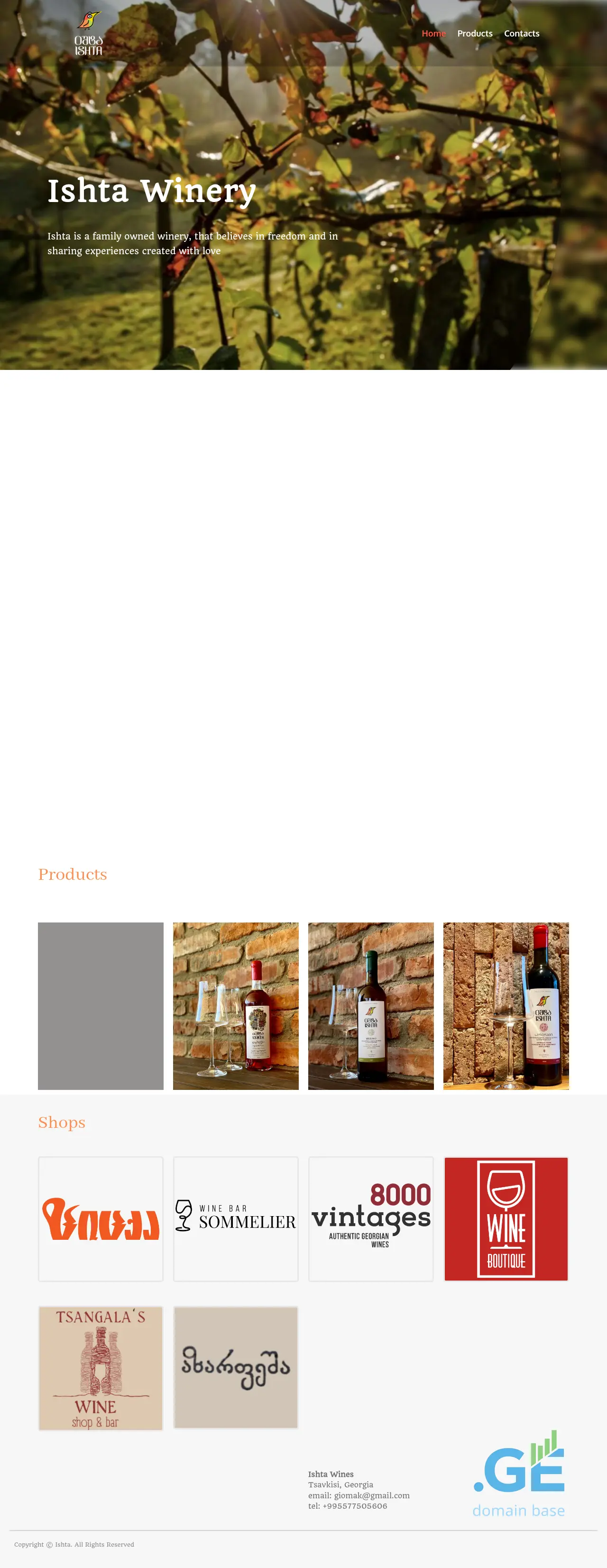 Screenshot of the site ishta.ge