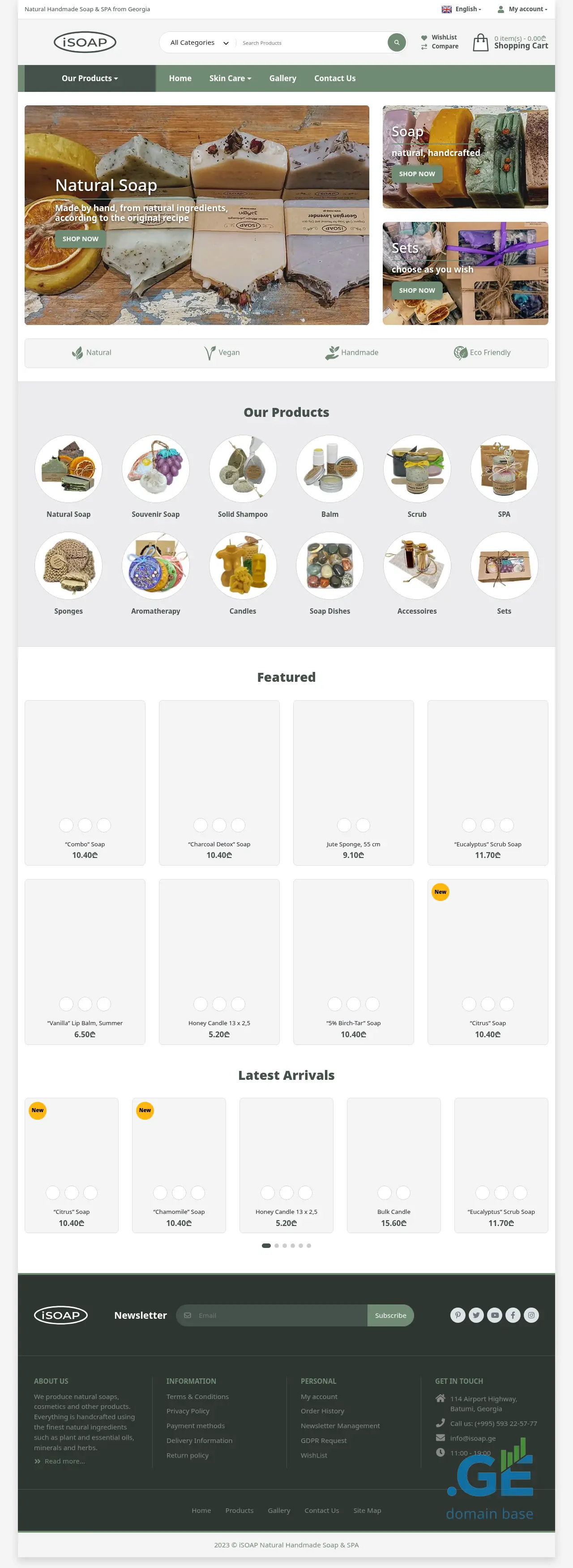 Screenshot of the site isoap.ge