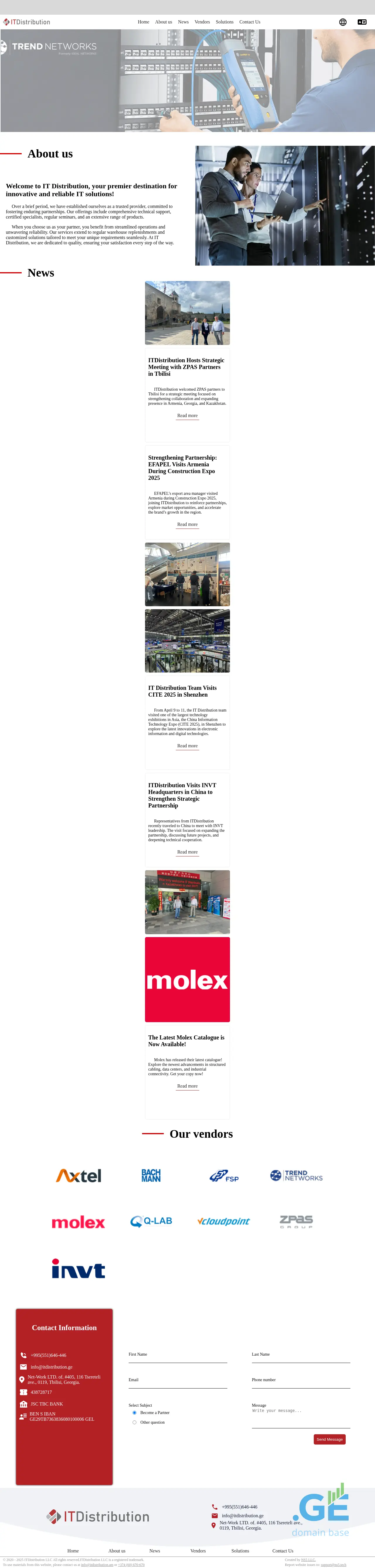 Screenshot of the site itdistribution.ge