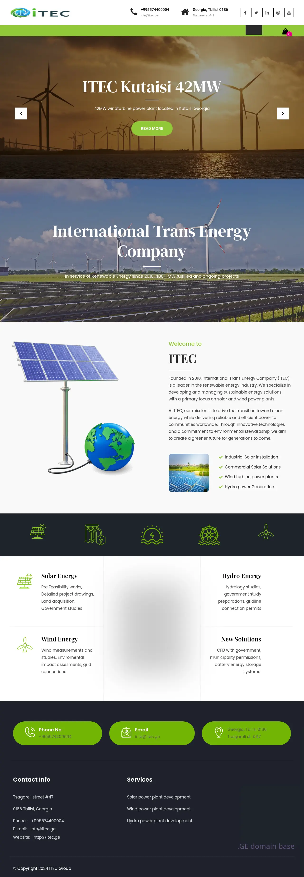Screenshot of the site itec.ge